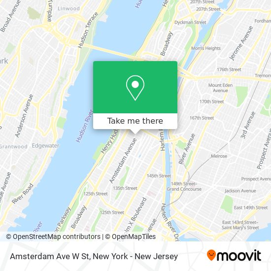Amsterdam Ave W St map