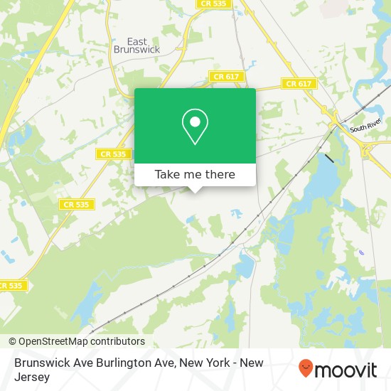 Mapa de Brunswick Ave Burlington Ave, Spotswood, NJ 08884
