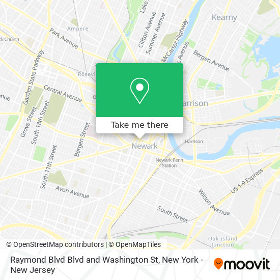 Mapa de Raymond Blvd Blvd and Washington St