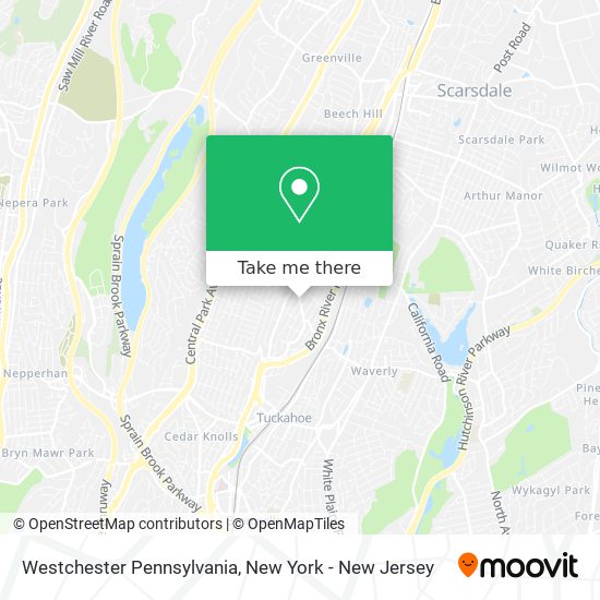 Mapa de Westchester Pennsylvania