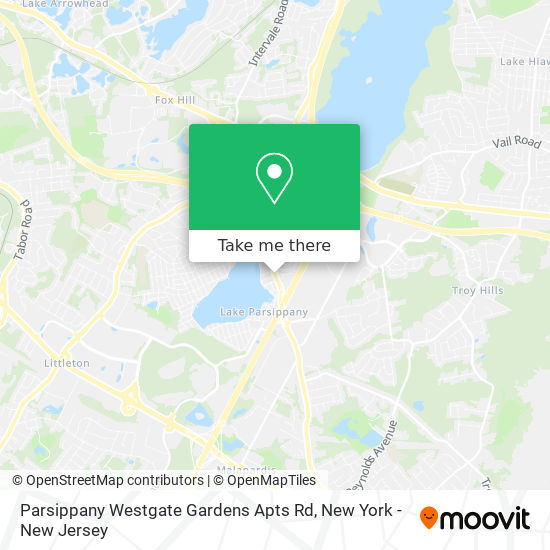 Parsippany Westgate Gardens Apts Rd map