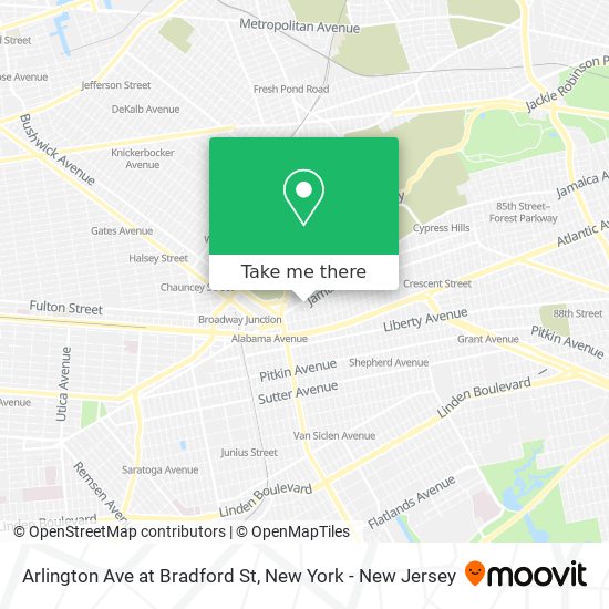 Mapa de Arlington Ave at Bradford St