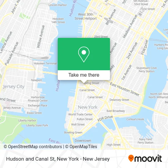 Hudson and Canal St map