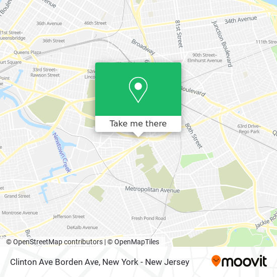 Mapa de Clinton Ave Borden Ave