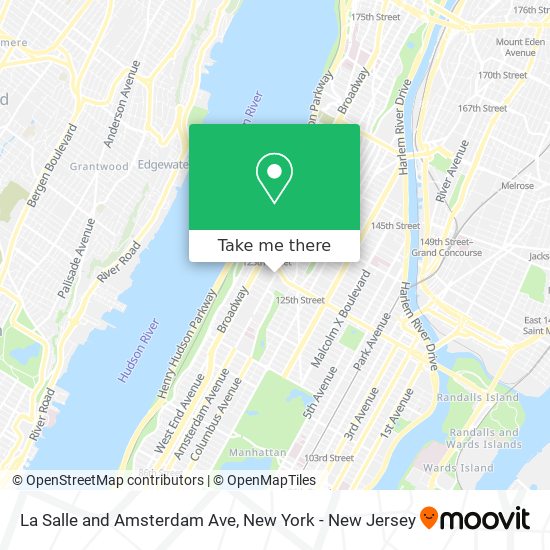 La Salle and Amsterdam Ave map