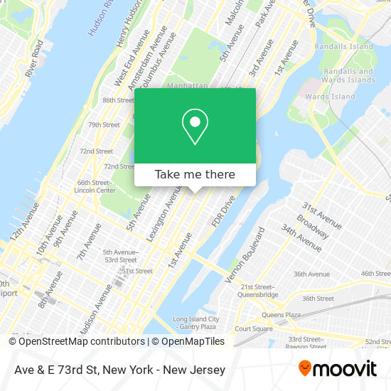Ave & E 73rd St map