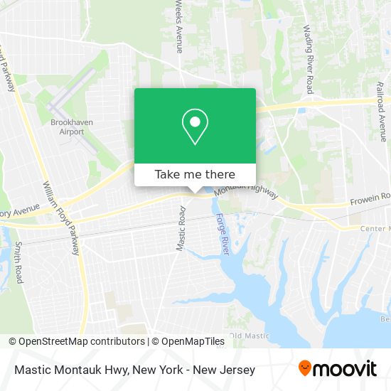 Mastic Montauk Hwy map