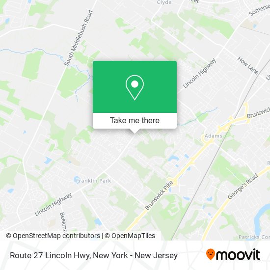 Route 27 Lincoln Hwy map