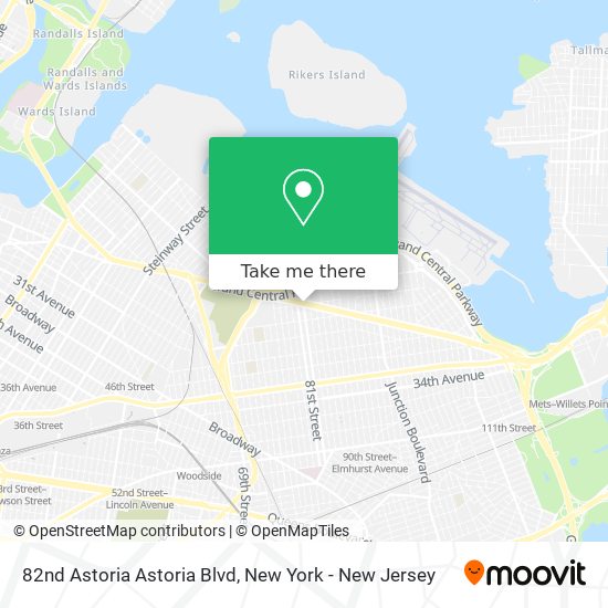 Mapa de 82nd Astoria Astoria Blvd