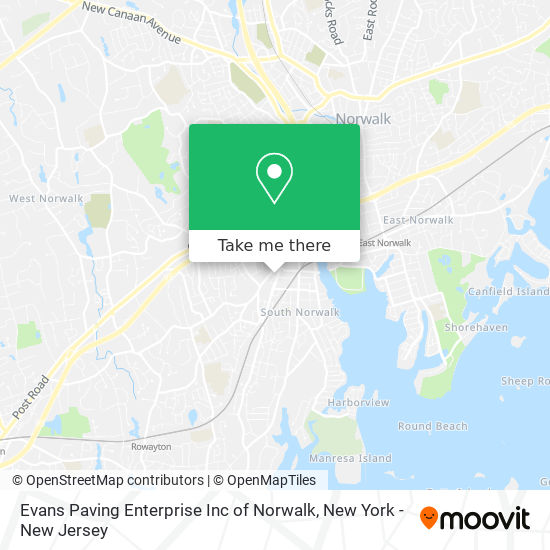 Mapa de Evans Paving Enterprise Inc of Norwalk