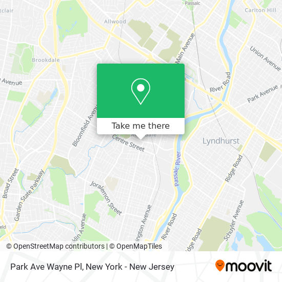 Park Ave Wayne Pl map