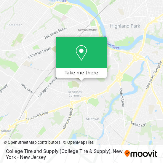 College Tire and Supply map