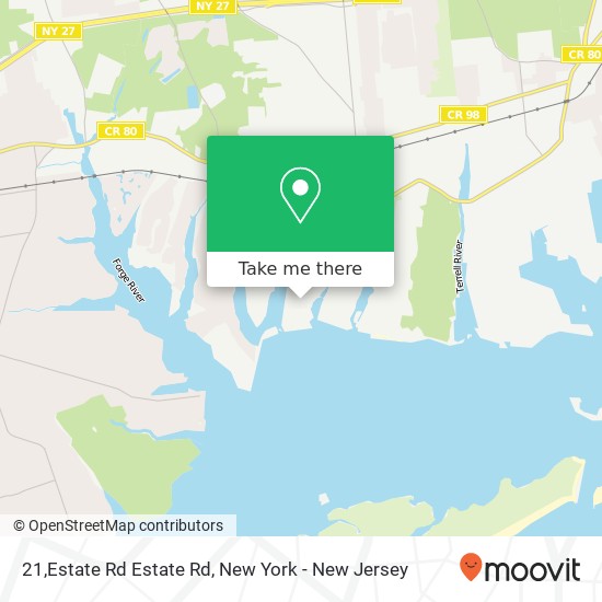 Mapa de 21,Estate Rd Estate Rd, Center Moriches (Brookhaven, Town of), NY 11934