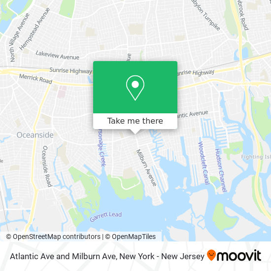 Atlantic Ave and Milburn Ave map