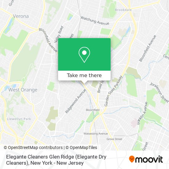 Elegante Cleaners Glen Ridge (Elegante Dry Cleaners) map