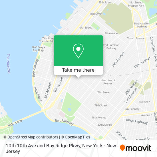 10th 10th Ave and Bay Ridge Pkwy map