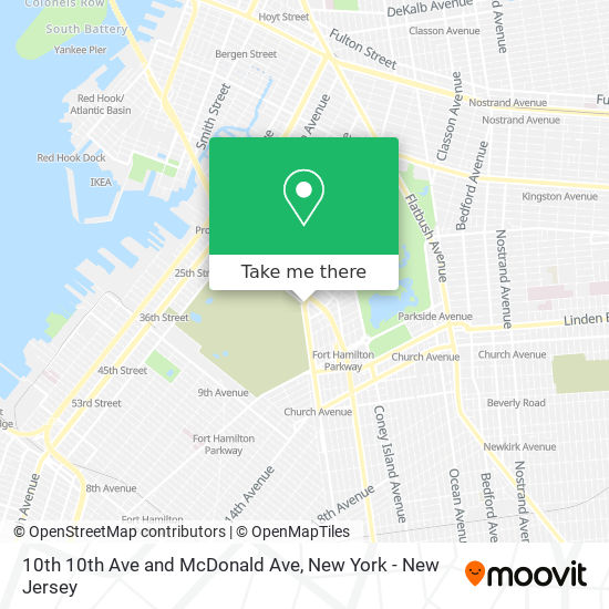 Mapa de 10th 10th Ave and McDonald Ave