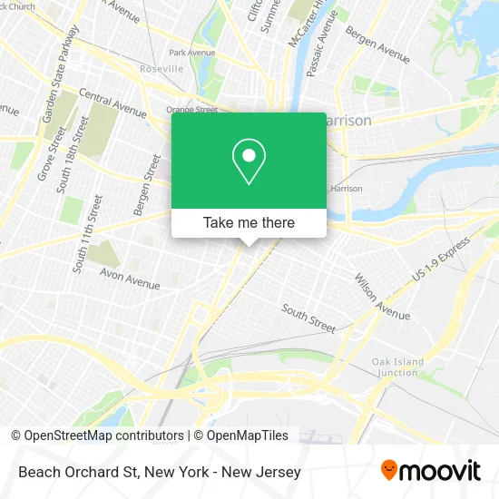 Beach Orchard St map