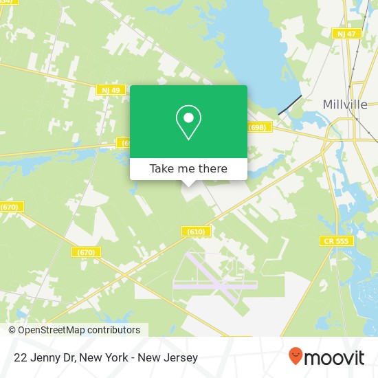 Mapa de 22 Jenny Dr, Millville (LAUREL LAKE), NJ 08332