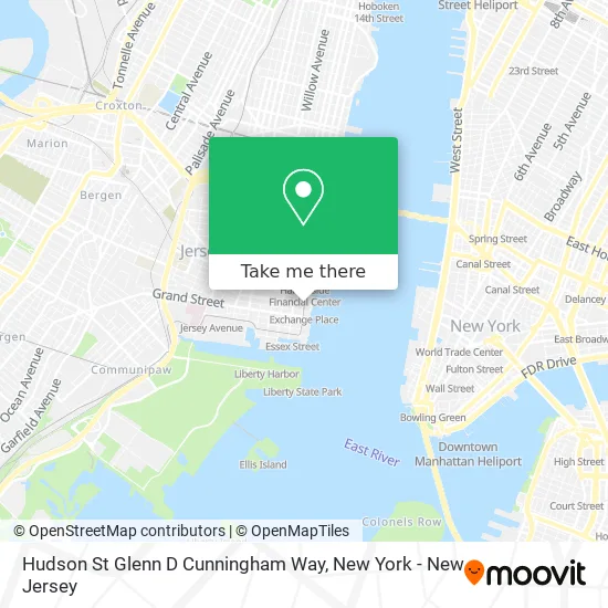 Hudson St Glenn D Cunningham Way map