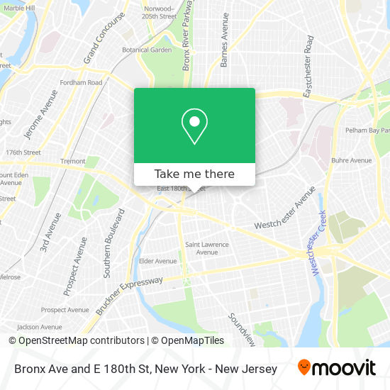 Mapa de Bronx Ave and E 180th St