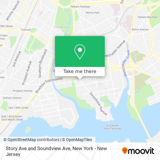 Story Ave and Soundview Ave map