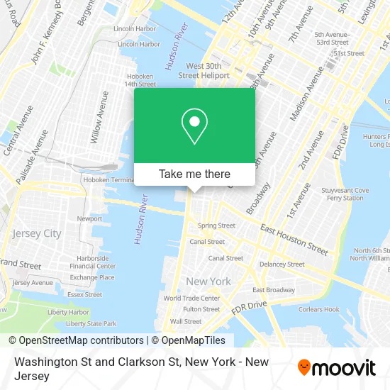Washington St and Clarkson St map