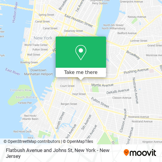 Flatbush Avenue and Johns St map