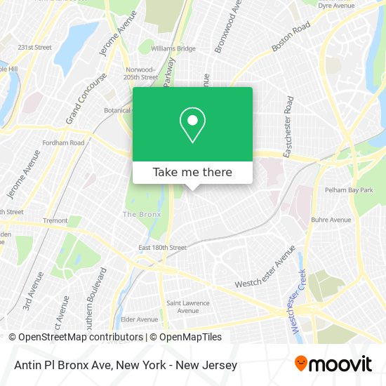 Antin Pl Bronx Ave map