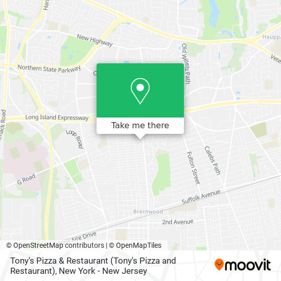 Mapa de Tony's Pizza & Restaurant