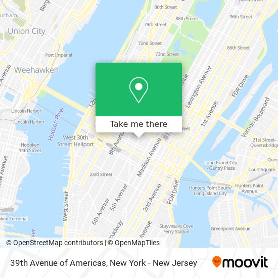 39th Avenue of Americas map