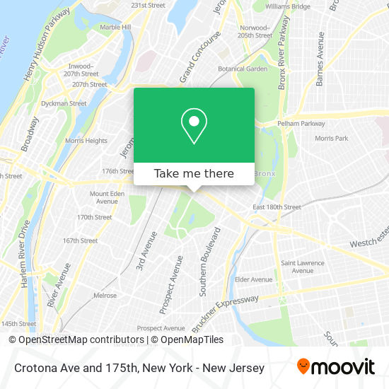 Crotona Ave and 175th map