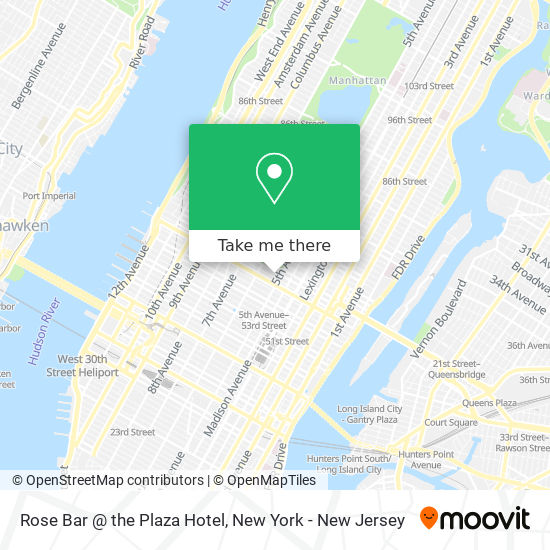 Rose Bar @ the Plaza Hotel map