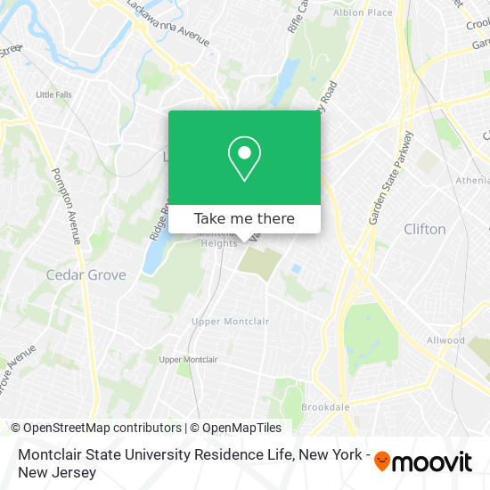 Montclair State University Residence Life map