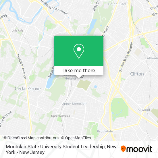 Montclair State University Student Leadership map