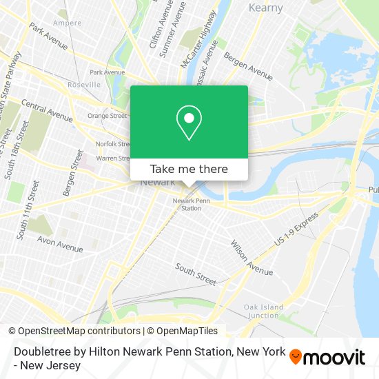 Doubletree by Hilton Newark Penn Station map