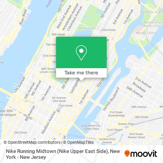 Nike Running Midtown (Nike Upper East Side) map