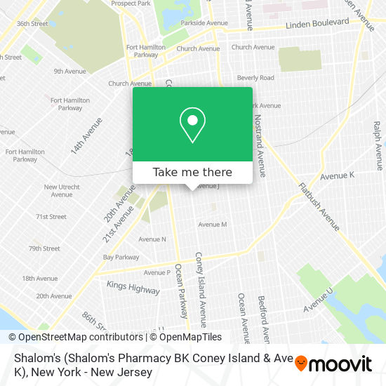 Mapa de Shalom's (Shalom's Pharmacy BK Coney Island & Ave K)