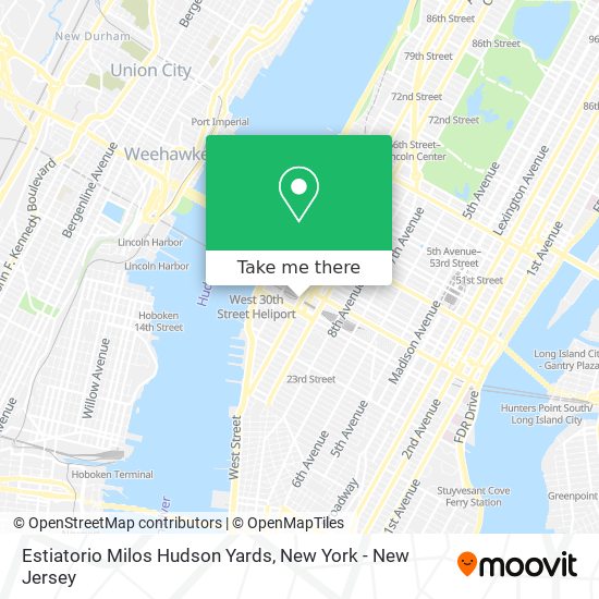 How to get to Estiatorio Milos Hudson Yards in Manhattan by Subway, Bus or  Train?