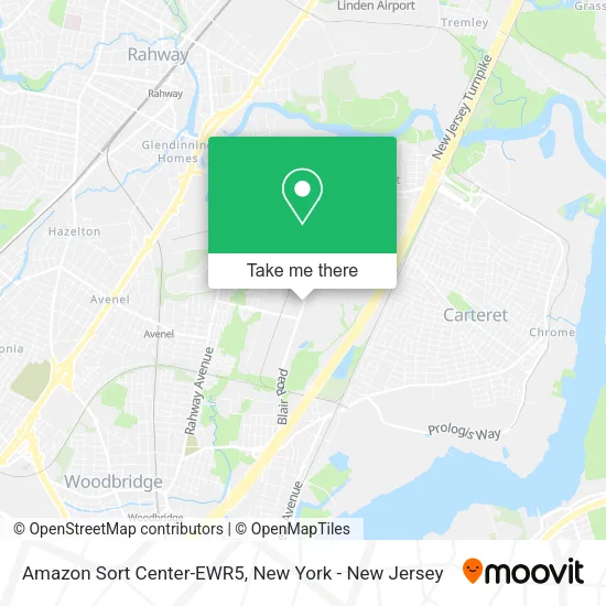 Amazon Sort Center-EWR5 map