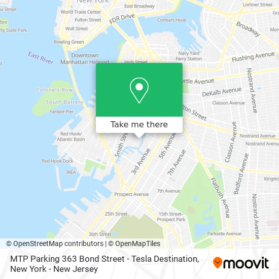 MTP Parking 363 Bond Street - Tesla Destination map