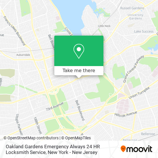 Mapa de Oakland Gardens Emergency Always 24 HR Locksmith Service