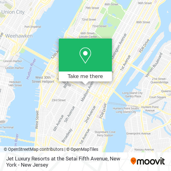 Jet Luxury Resorts at the Setai Fifth Avenue map