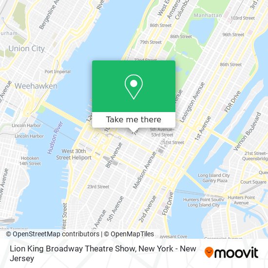 Lion King Broadway Theatre Show map