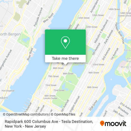 Rapidpark 600 Columbus Ave - Tesla Destination map