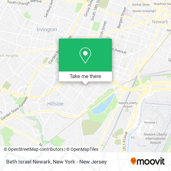 Beth Israel Newark map