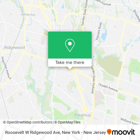 Roosevelt W Ridgewood Ave map