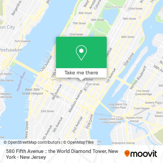 Mapa de 580 Fifth Avenue :: the World Diamond Tower