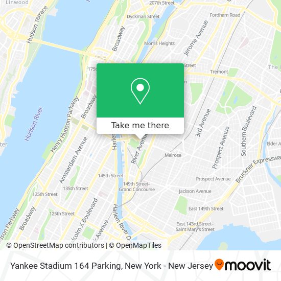 Yankee Stadium 164 Parking map