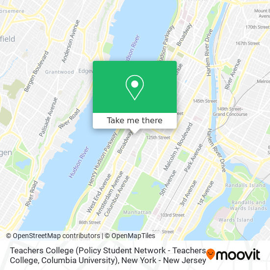 Mapa de Teachers College (Policy Student Network - Teachers College, Columbia University)